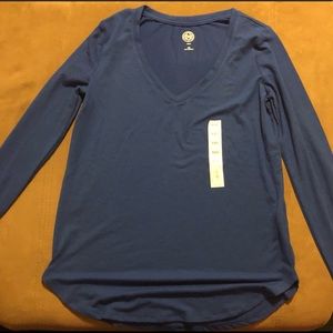 Womens’ Blue V Neck Shirt